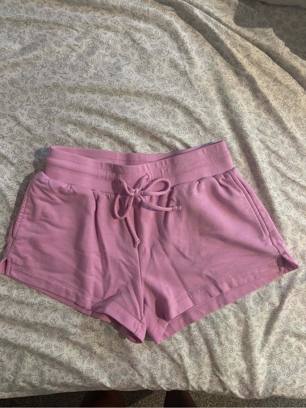 stars above Pink Drawstring Athletic Lounge Shorts